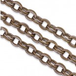 Zdjęcie - Łańcuch aluminiowy owal podwójny satynowy brąz 14x12mm